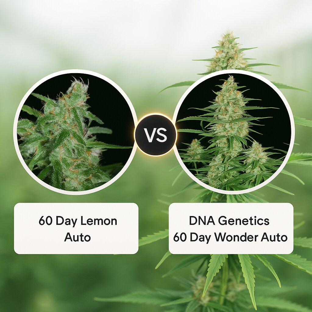60 Day Lemon (DNA Genetics) vs DNA Genetics 60 Day Wonder (DNA Genetics) Vergleich von Cannabissamen