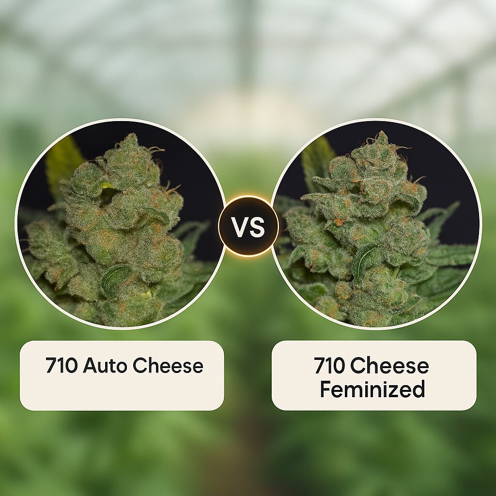 710 Auto Cheese (z710 Genetics) vs 710 Cheese (z710 Genetics) Cannabissamenvergleich