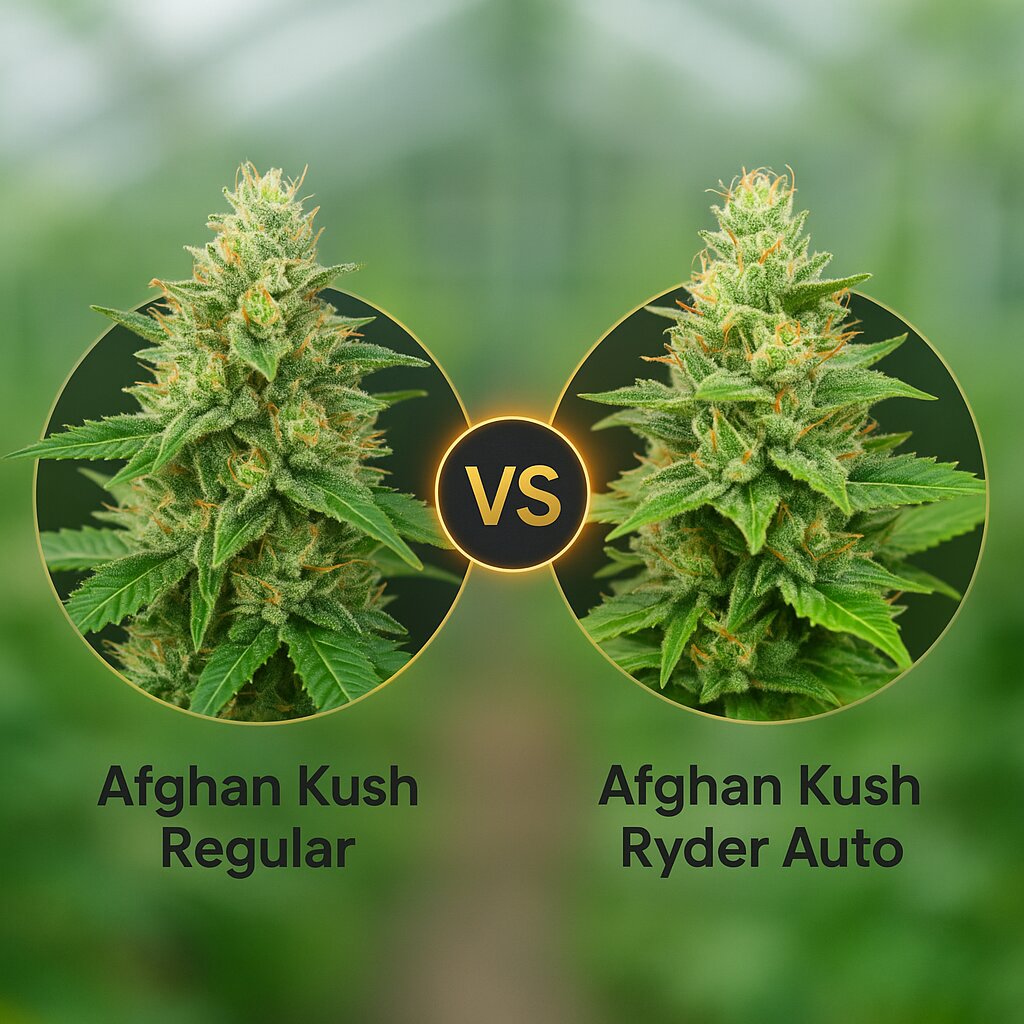 Afghan Kush (World of Seeds) vs Afghan Kush Ryder (World of Seeds) Vergleich von Hanfsamen