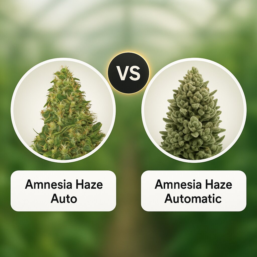Amnesia Haze Auto (Barneys Farm) vs Amnesia Haze Automatic (Royal Queen Seeds) Hanfsamenvergleich