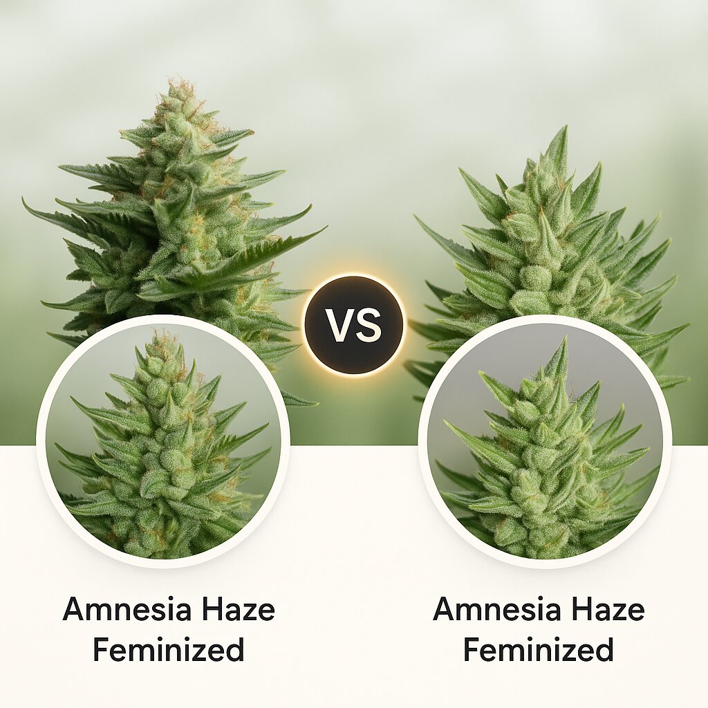 Amnesia Haze (Royal Queen Seeds) vs Amnesia Haze (Soma Seeds) Vergleich von Hanfsamen