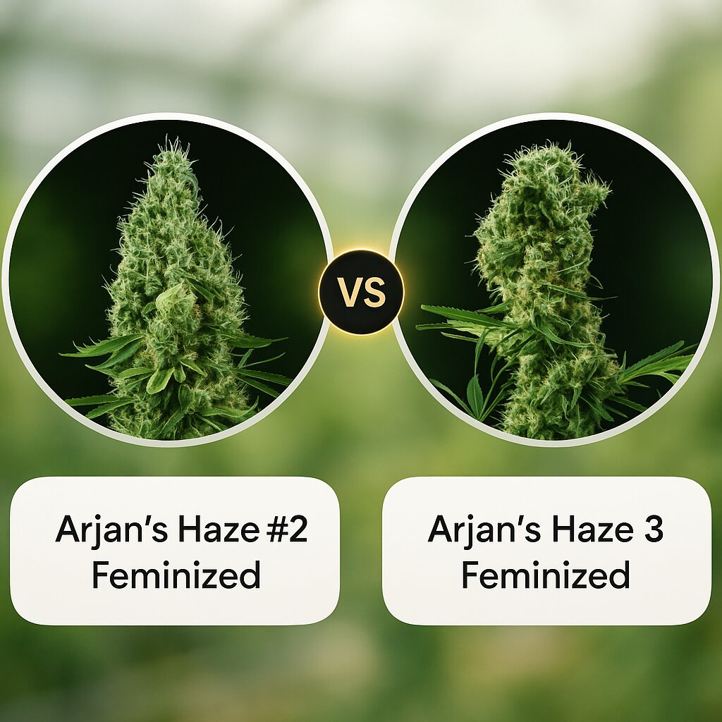 Arjans Haze #2 (Greenhouse Seed Co) vs Arjans Haze 3 (Greenhouse Seed Co) Vergleich von Cannabissamen