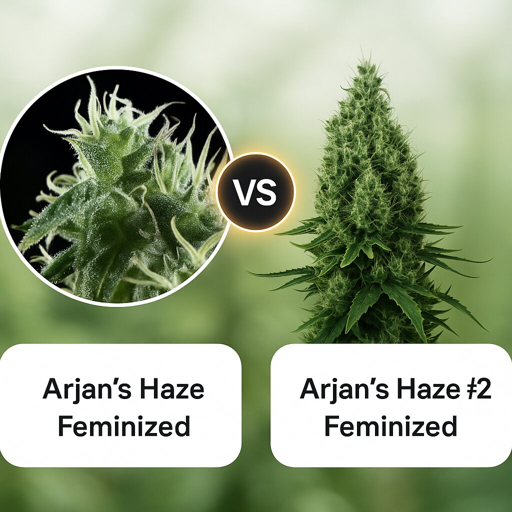 Arjans Haze (Greenhouse Seed Co) vs Arjans Haze #2 (Greenhouse Seed Co) Cannabis Samen Vergleich