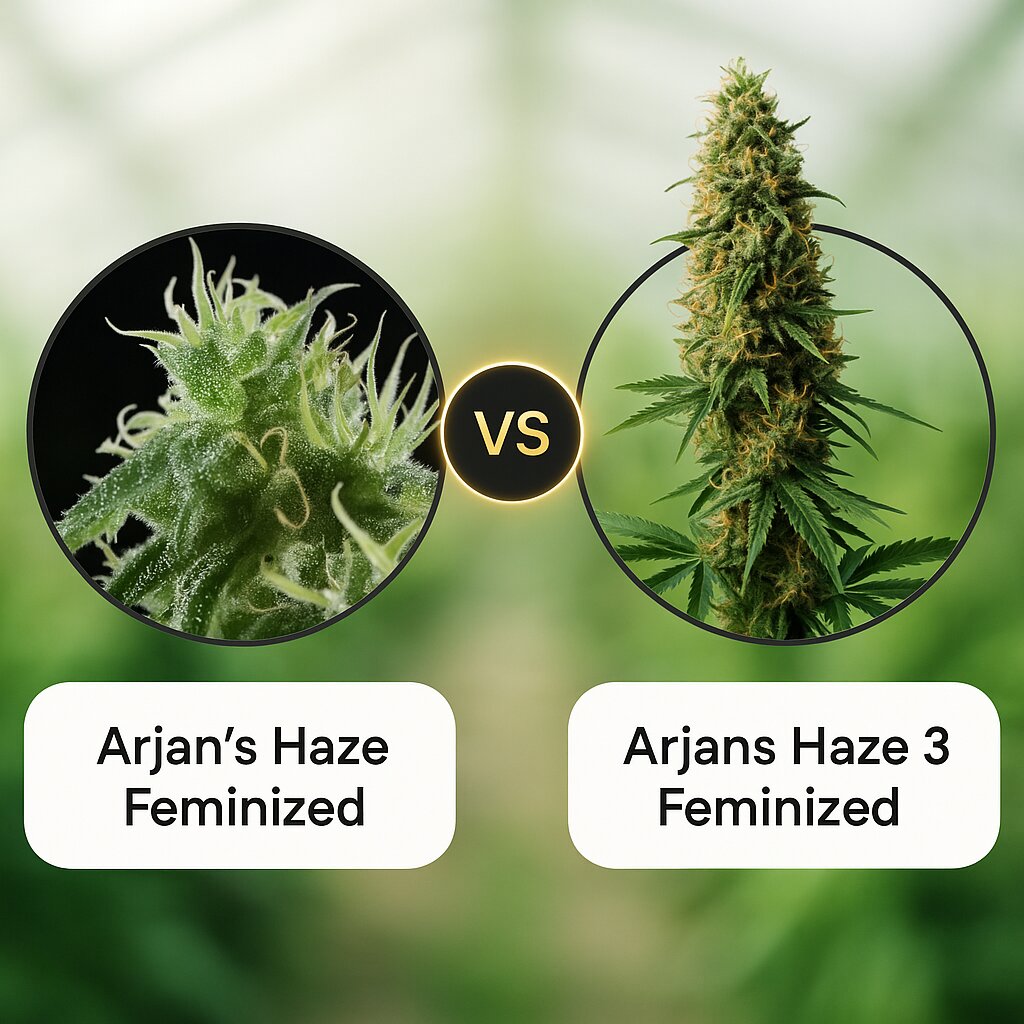 Arjans Haze (Greenhouse Seed Co) vs Arjans Haze 3 (Greenhouse Seed Co) Vergleich von Cannabissamen