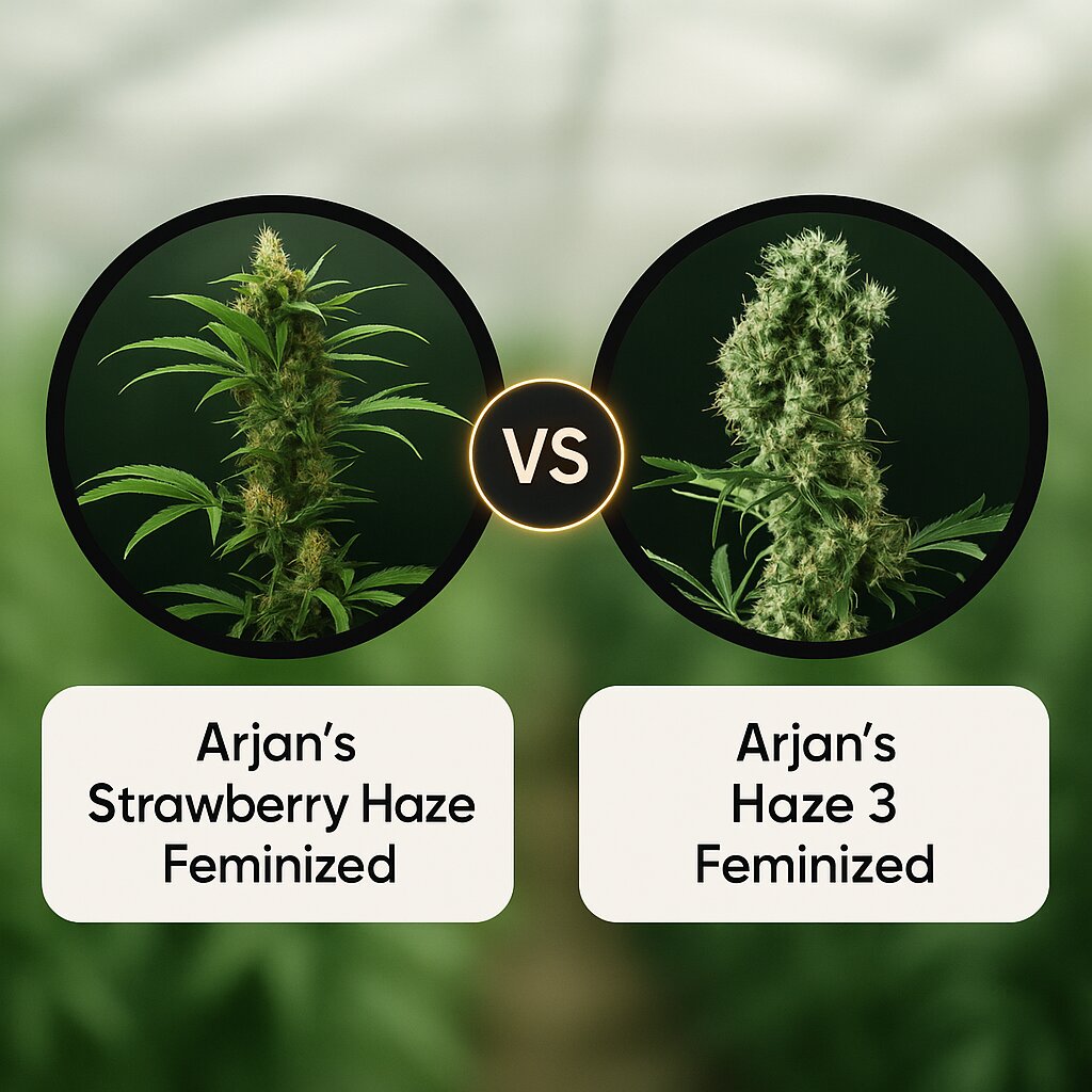 Arjans Strawberry Haze (Greenhouse Seed Co) vs Arjans Haze 3 (Greenhouse Seed Co) Vergleich von Cannabissamen