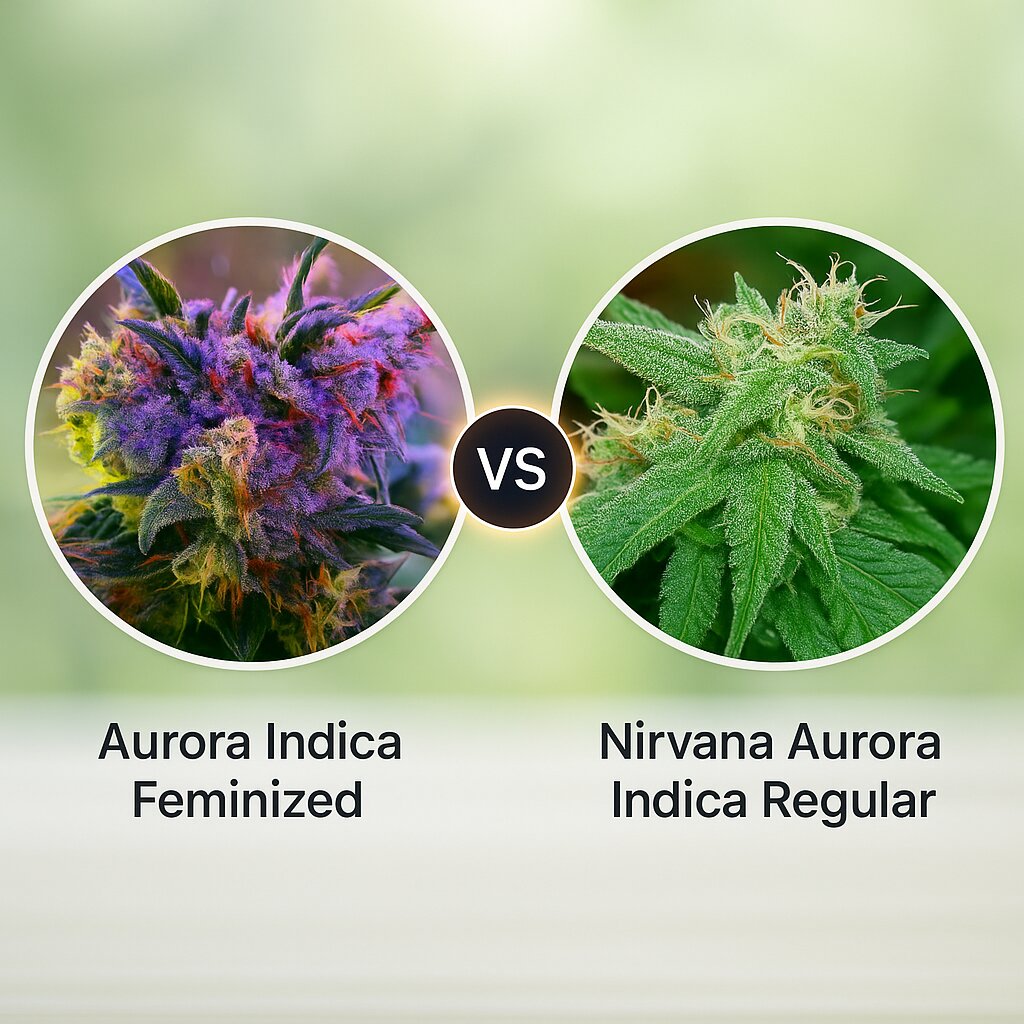 Aurora Indica (Nirvana Seeds) vs Nirvana Aurora Indica (Nirvana Seeds) Vergleich von Cannabissamen