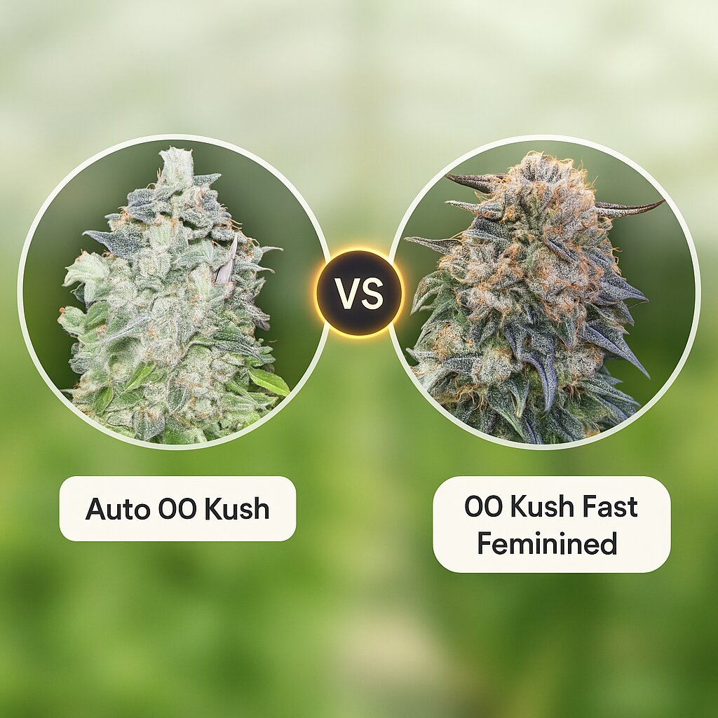 Auto 00 Kush (00 Seeds) vs 00 Kush Fast (00 Seeds) Cannabis Samen Vergleich