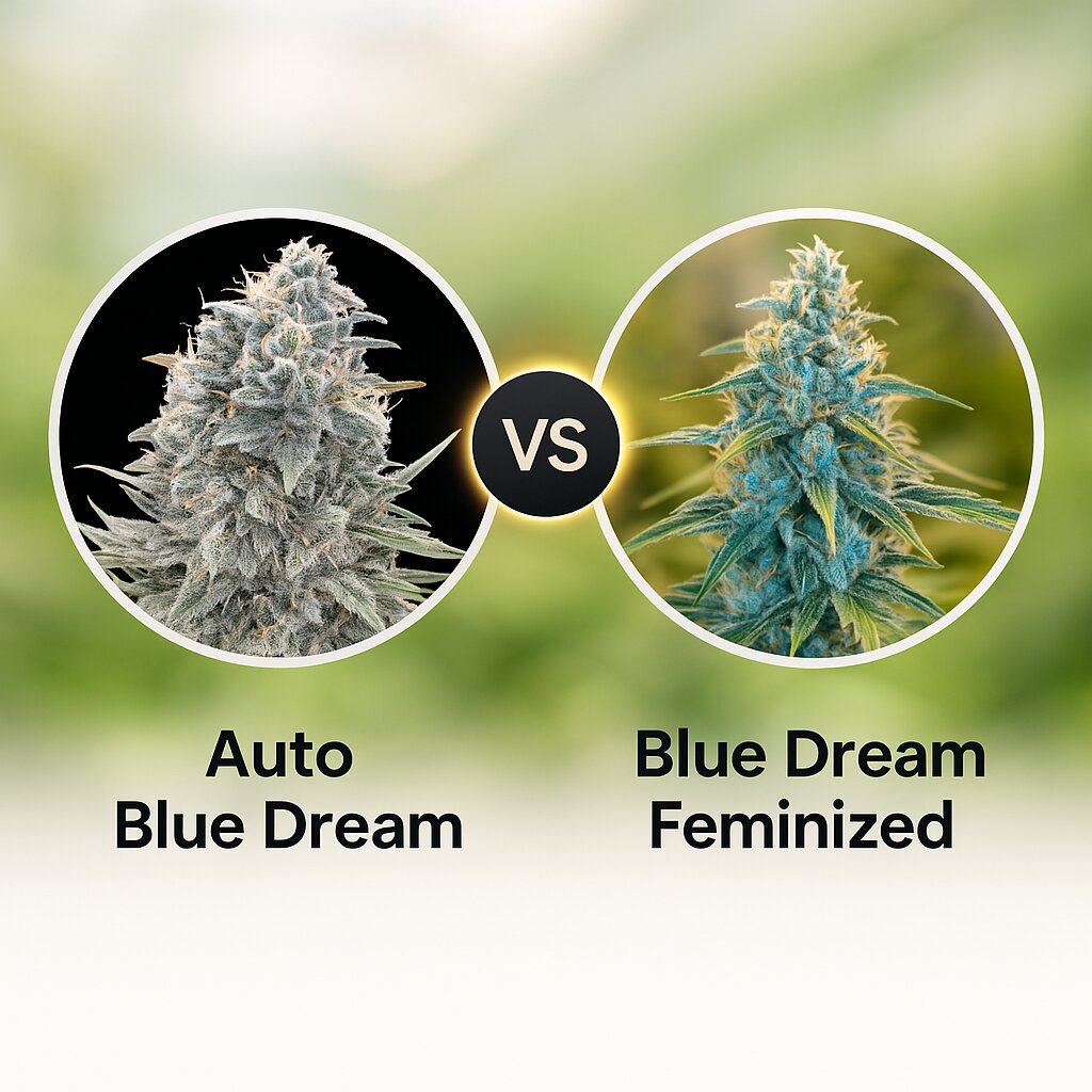 Auto Blue Dream (00 Seeds) vs Blue Dream (Humboldt Seed Organization) Cannabissamen Vergleich