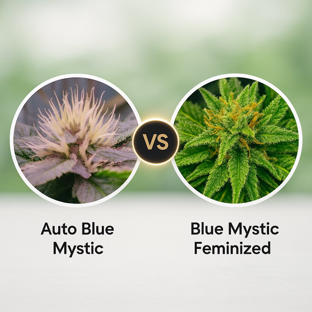 Auto Blue Mystic (Nirvana Seeds) vs Blue Mystic (Nirvana Seeds) Vergleich von Cannabissamen