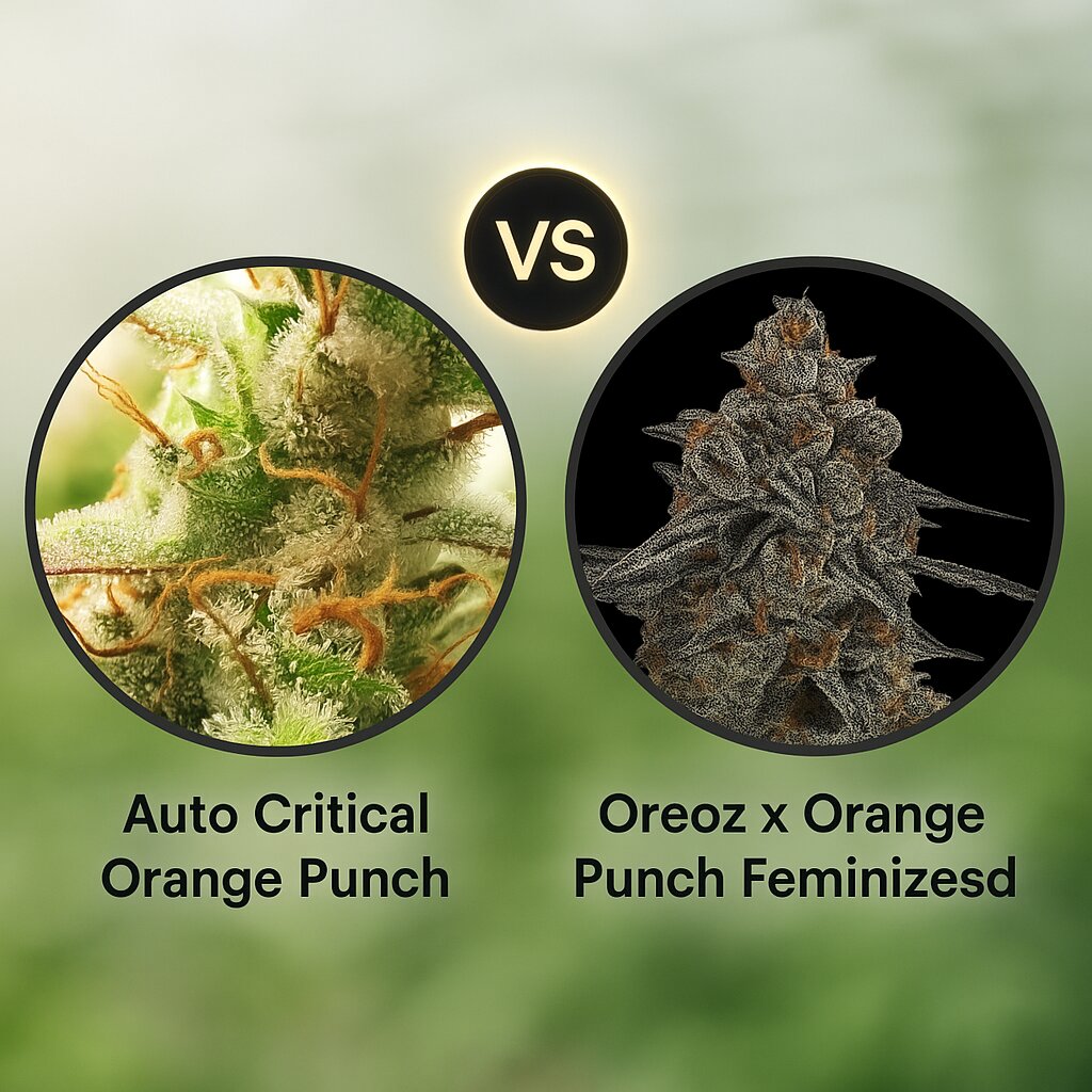 Auto Critical Orange Punch (Dutch Passion) vs Oreoz x Orange Punch (Terp Treez Co) Vergleich von Cannabissamen