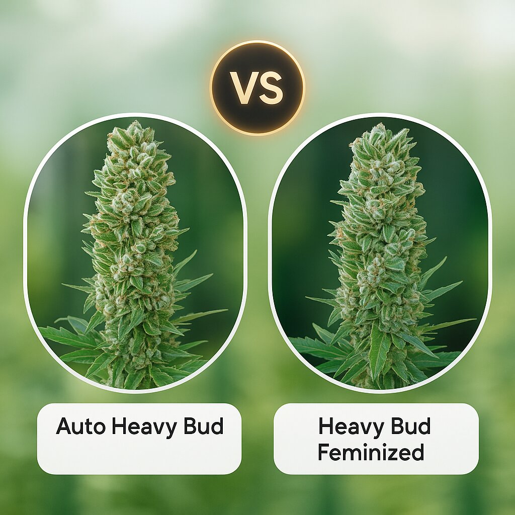 Auto Heavy Bud (Advanced Seeds) vs Heavy Bud (Advanced Seeds) Cannabis-Samen-Vergleich
