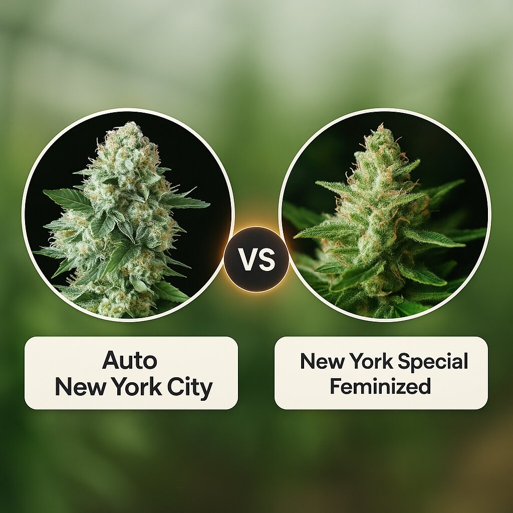Auto New York City (Pyramid Seeds) vs New York Special (World of Seeds) Cannabissamen Vergleich