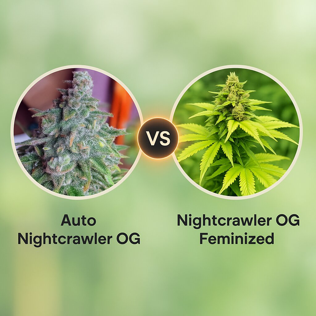 Auto Nightcrawler OG (Top Shelf Elite) vs Nightcrawler OG (Top Shelf Elite) Cannabis Samen Vergleich