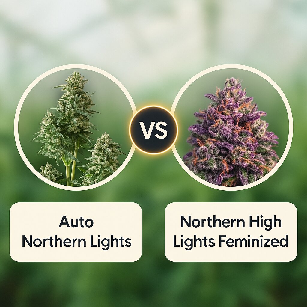 Auto Northern Lights (Pyramid Seeds) vs Northern High Lights (Advanced Genetics Seeds) Cannabis Samen Vergleich