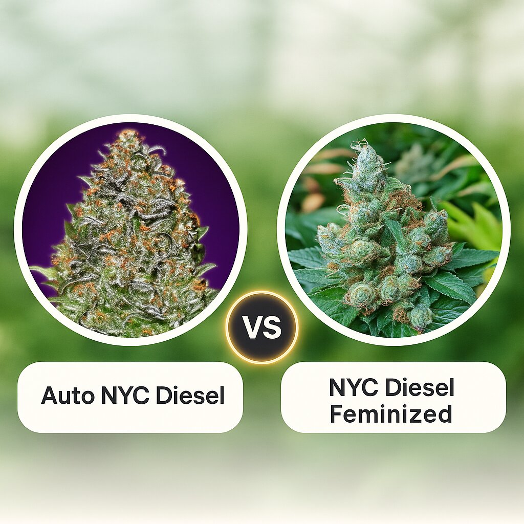 Auto NYC Diesel (Advanced Seeds) vs NYC Diesel (Soma Seeds) Vergleich von Cannabissamen