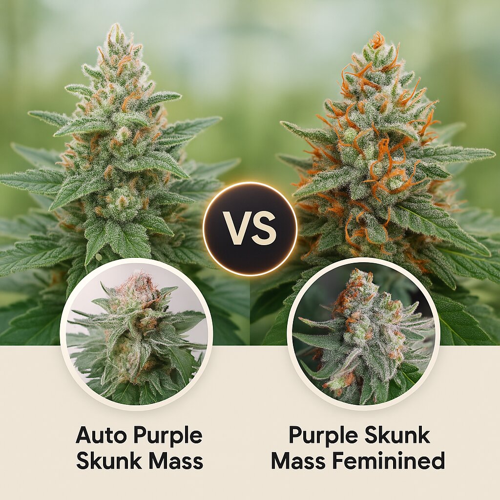 Auto Purple Skunk Mass (Critical Mass Collective) vs Purple Skunk Mass (Critical Mass Collective) Vergleich von Hanfsamen