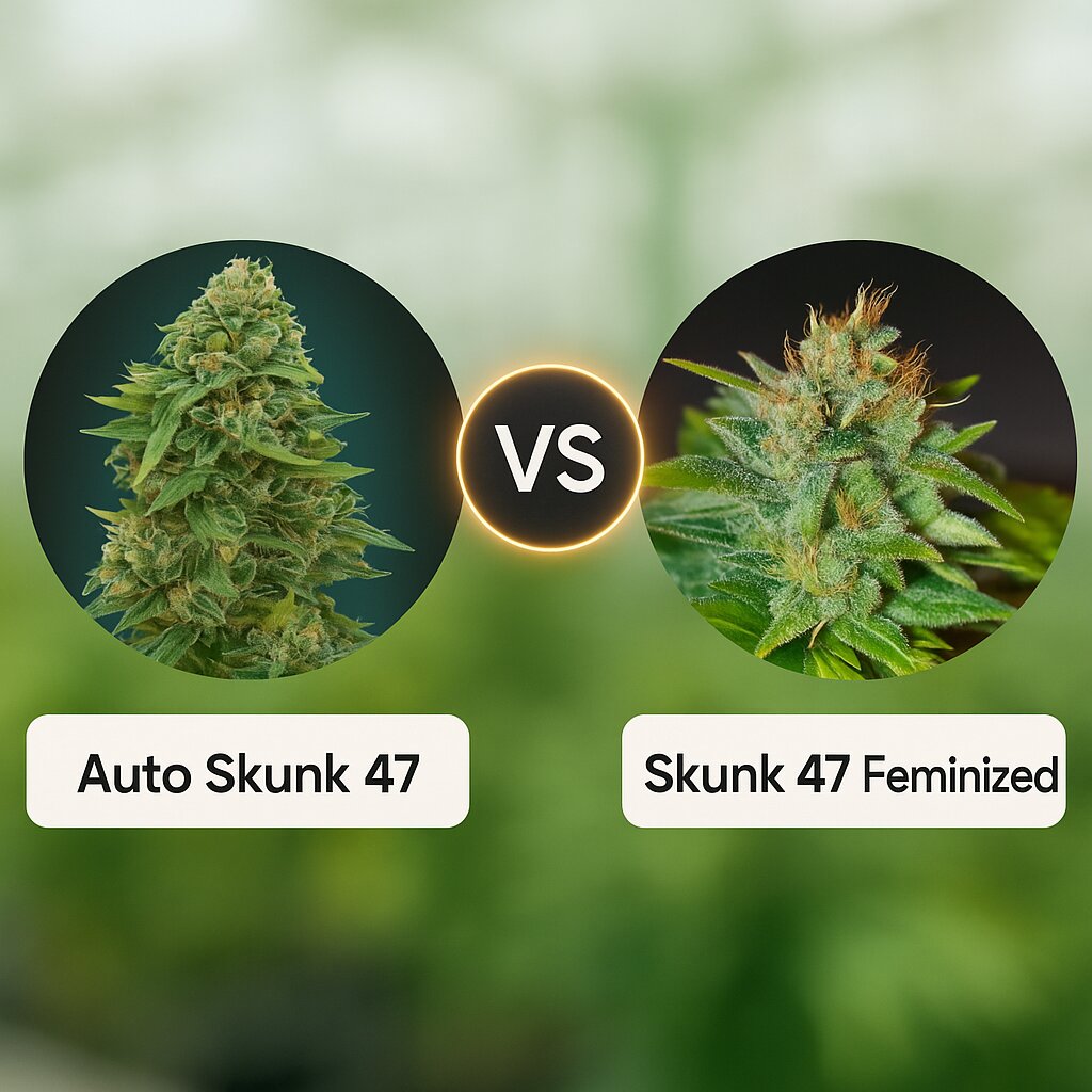 Auto Skunk 47 (Advanced Seeds) vs Skunk 47 (World of Seeds) Vergleich von Cannabissamen