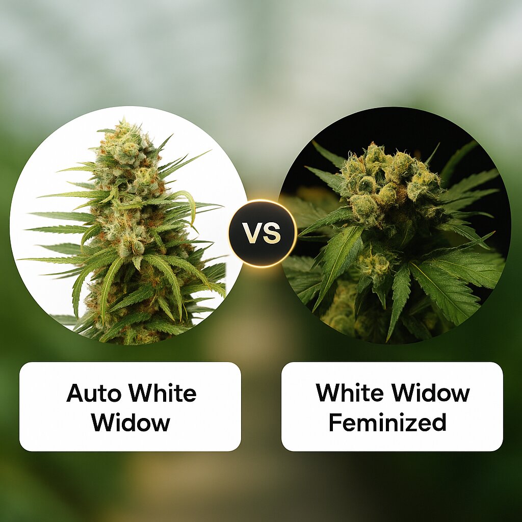Auto White Widow (Dutch Passion) vs White Widow (Bulldog Seeds) Cannabis Samen Vergleich