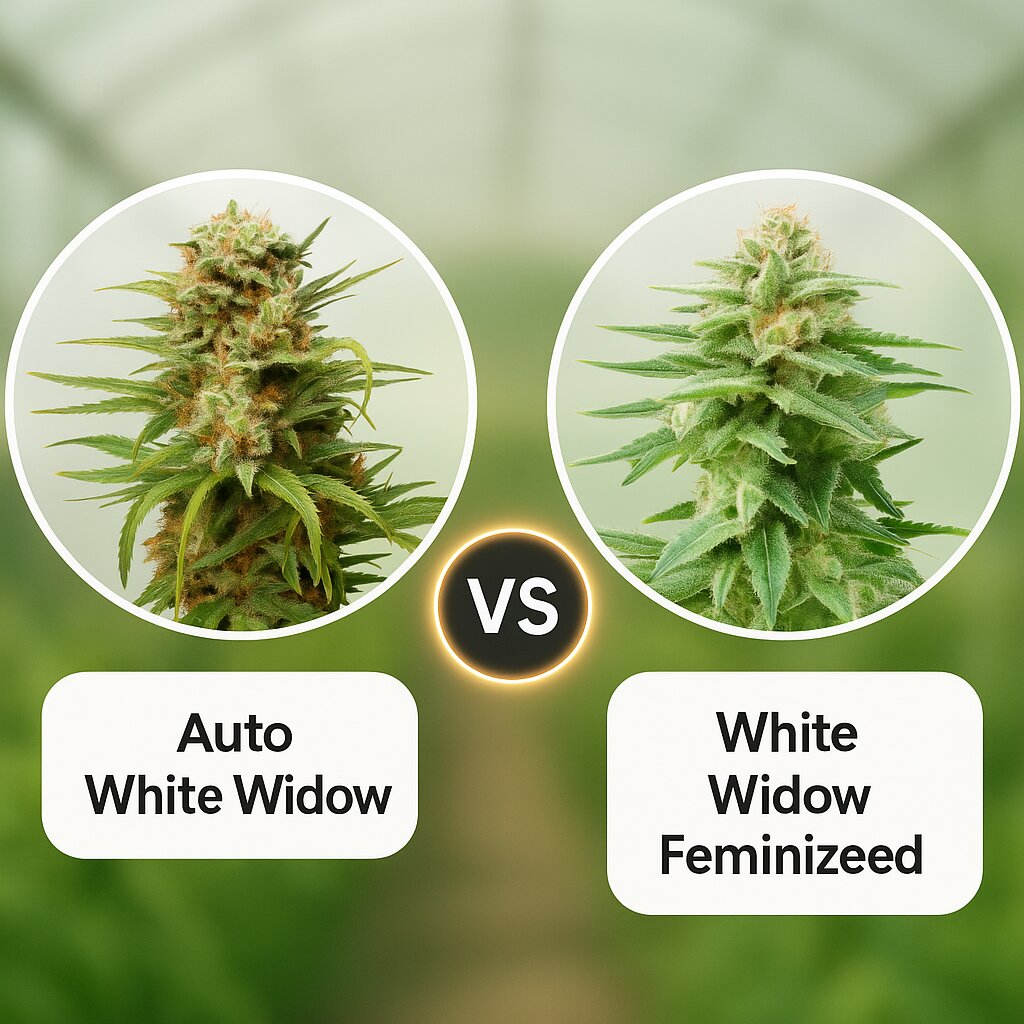 Auto White Widow (Dutch Passion) vs White Widow (Royal Queen Seeds) Cannabis Samen Vergleich