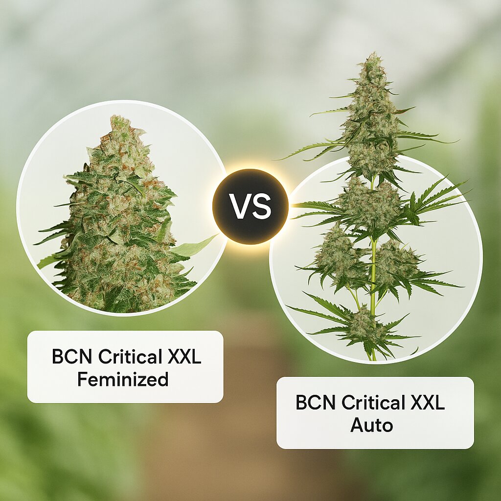 BCN Critical XXL (Seed Stockers) vs BCN Critical XXL Auto (Seed Stockers) Vergleich von Cannabissamen