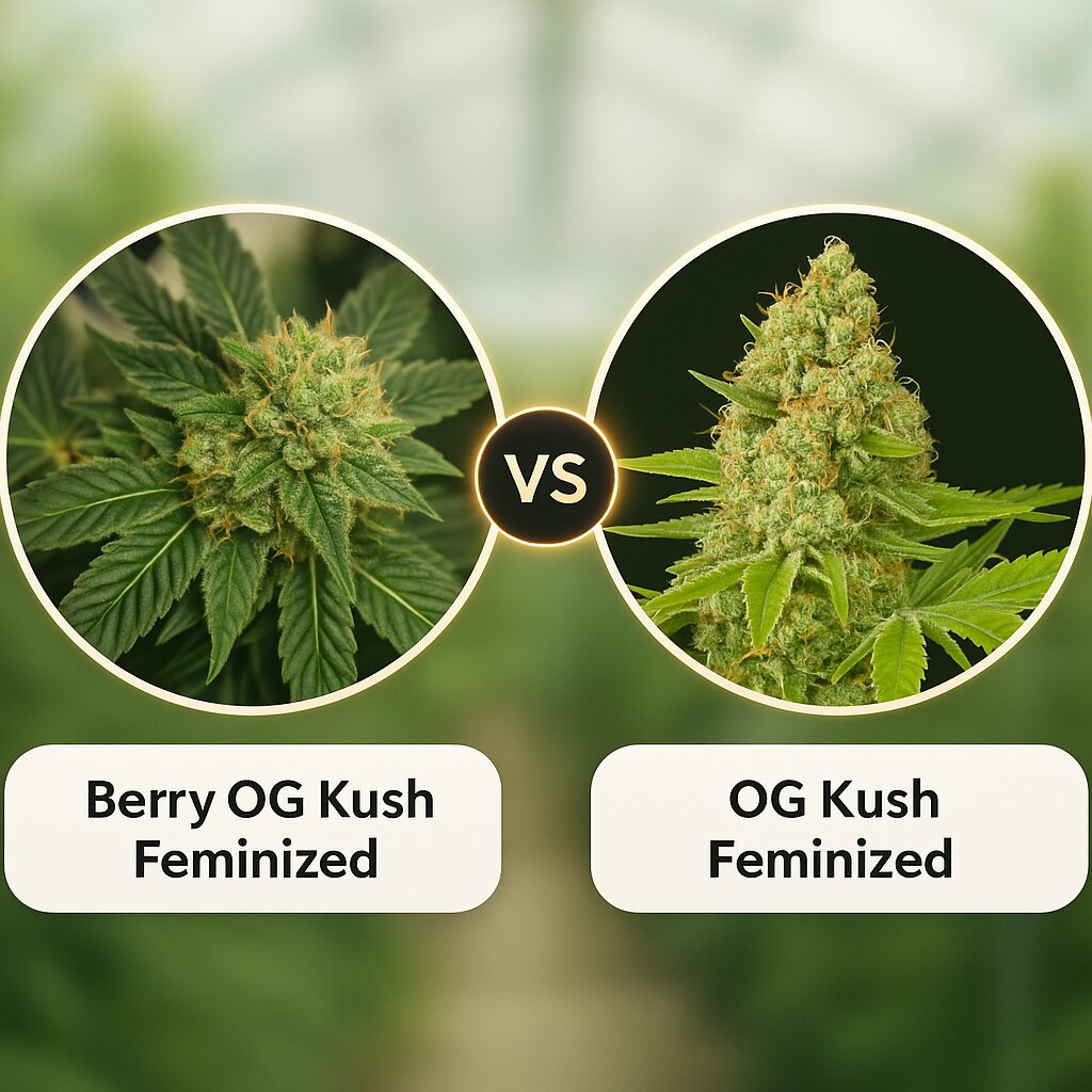 Berry OG Kush (z710 Genetics) vs OG Kush (DinaFem Seeds) Cannabis Samen Vergleich