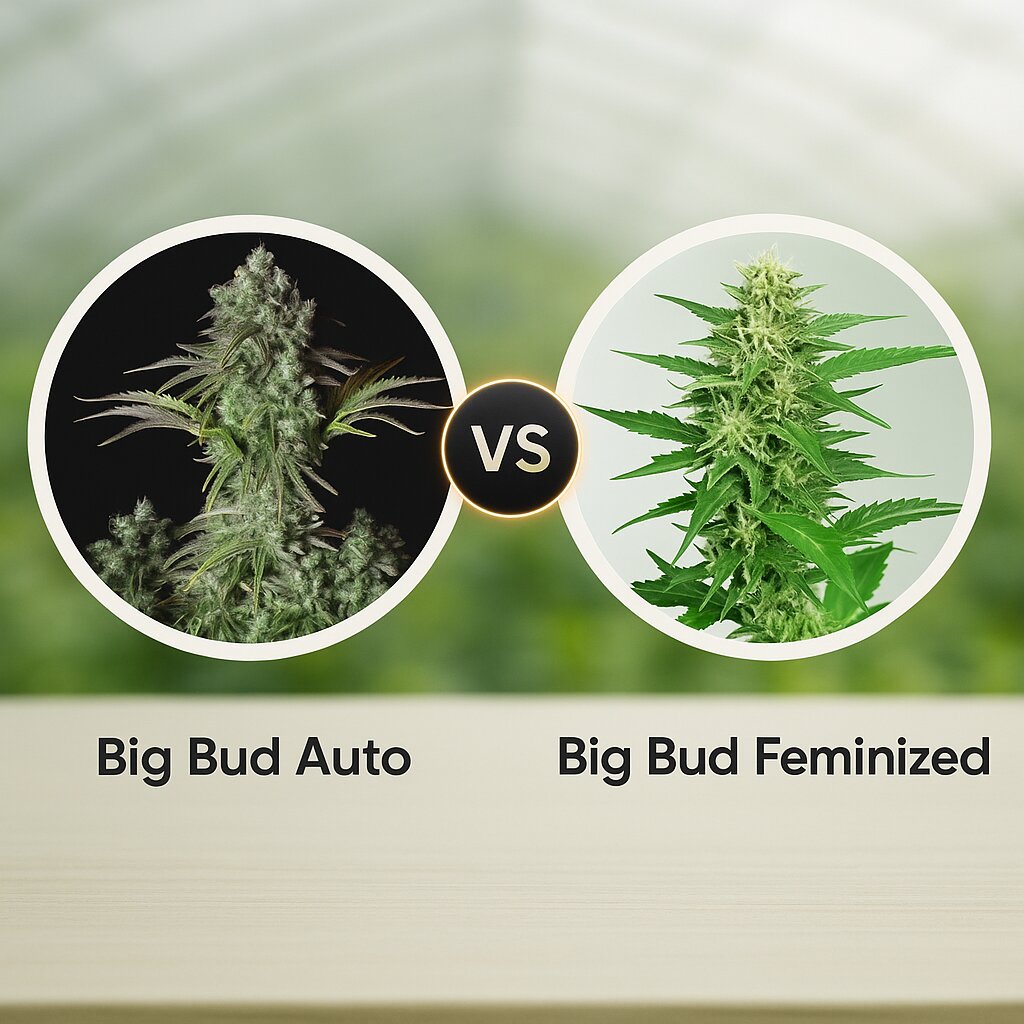 Big Bud Auto (FastBuds) vs Big Bud (Sensi Seeds) Vergleich von Cannabissamen