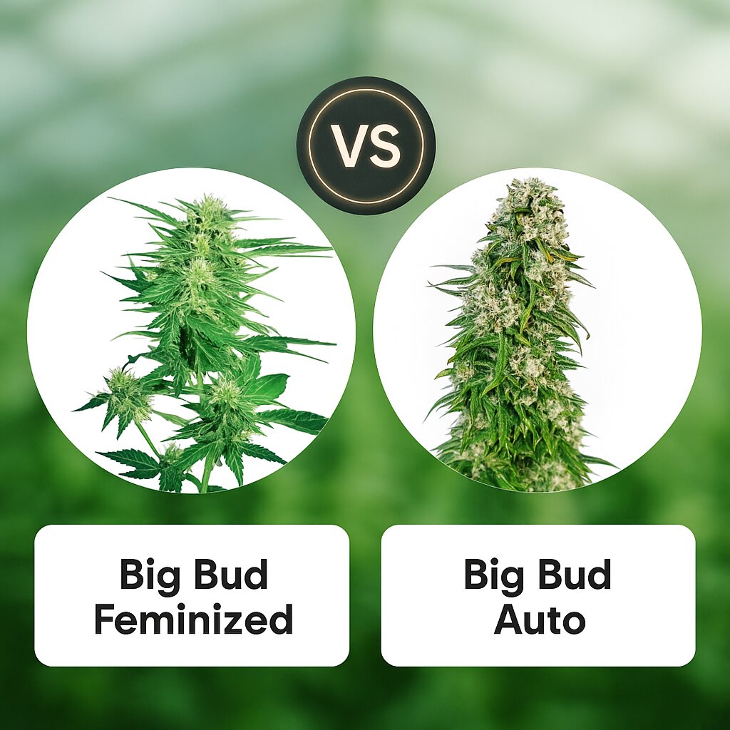 Big Bud (Sensi Seeds) vs Big Bud Auto (Sensi Seeds) Vergleich von Cannabissamen