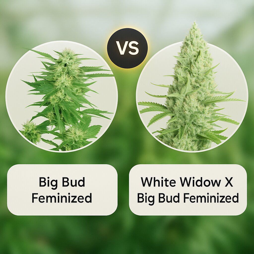 Big Bud (Sensi Seeds) vs White Widow X Big Bud (Female Seeds) Vergleich von Cannabissamen