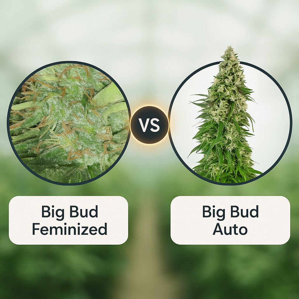 Big Bud (Vision Seeds) vs Big Bud Auto (Sensi Seeds) Vergleich von Cannabissamen