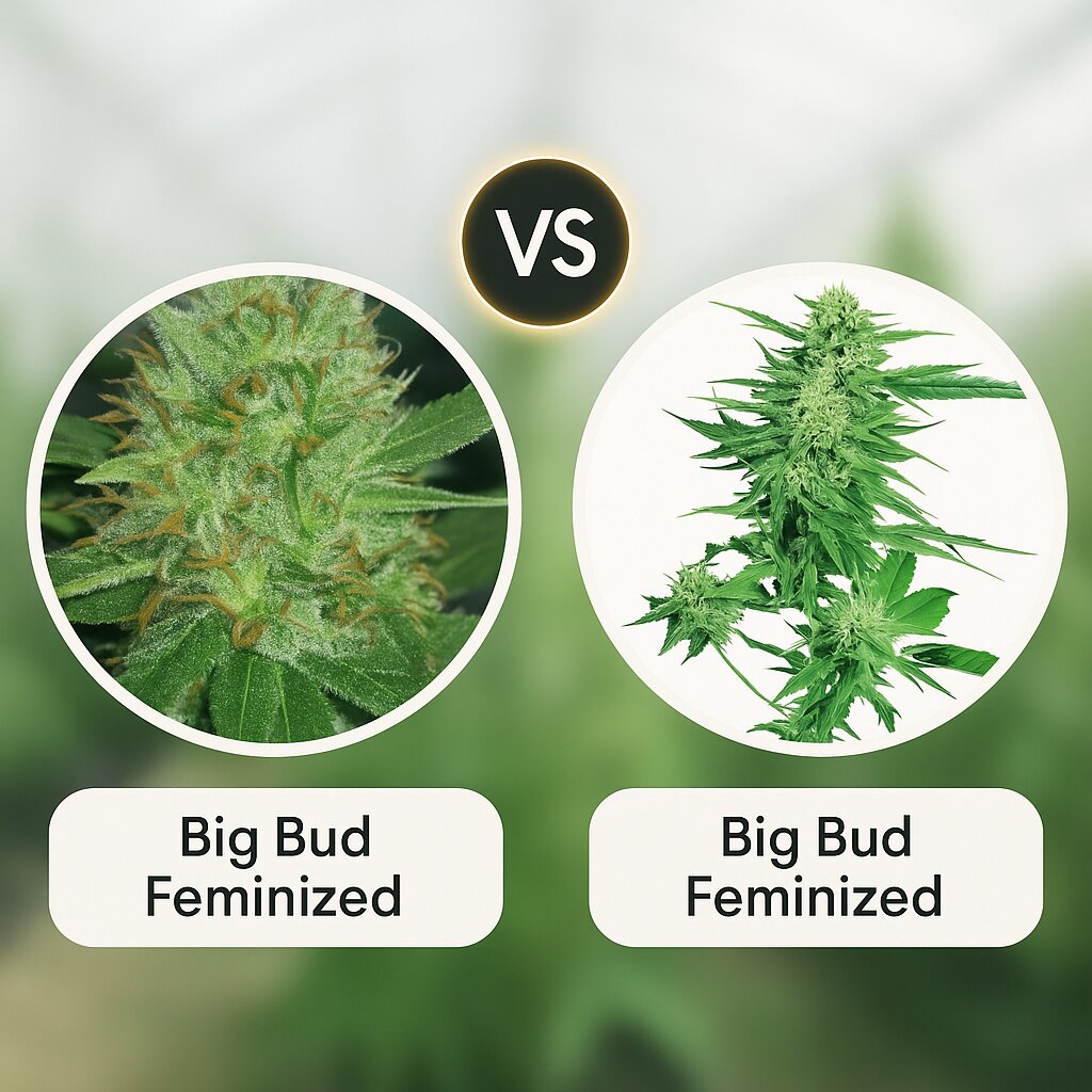 Big Bud (Vision Seeds) vs Big Bud (Sensi Seeds) Vergleich von Cannabissamen