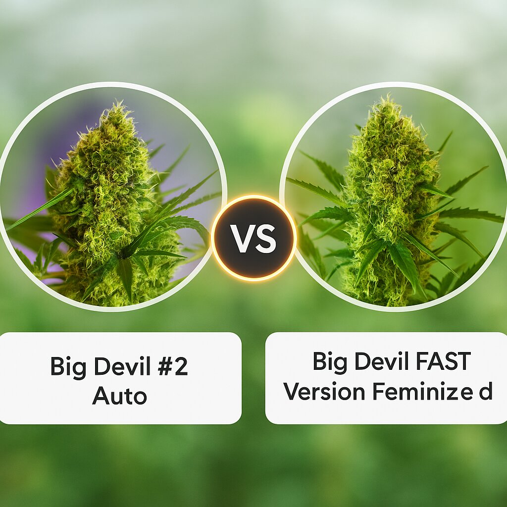 Big Devil #2 (Sweet Seeds) vs Big Devil FAST Version (Sweet Seeds) Vergleich von Hanfsamen