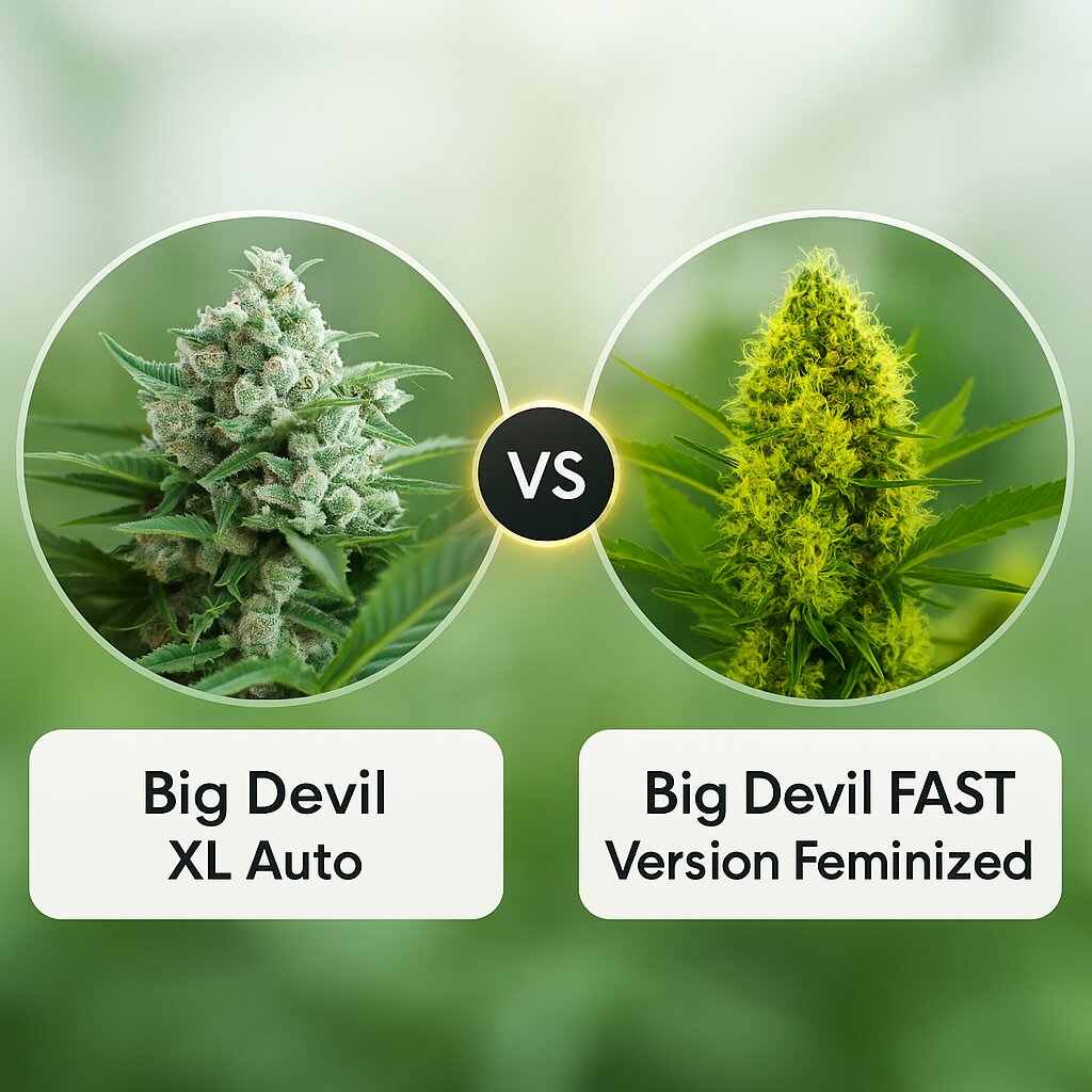 Big Devil XL Auto (Sweet Seeds) vs Big Devil FAST Version (Sweet Seeds) Vergleich von Cannabissamen