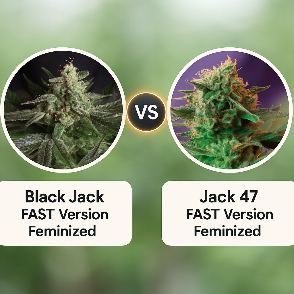 Black Jack FAST Version (Sweet Seeds) vs Jack 47 FAST Version (Sweet Seeds) Vergleich von Cannabissamen