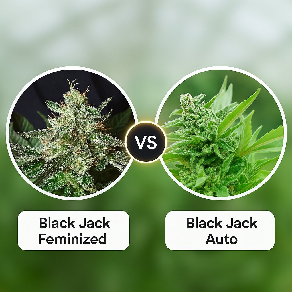 Black Jack (Sweet Seeds) vs Black Jack Auto (Sweet Seeds) Cannabissamenvergleich