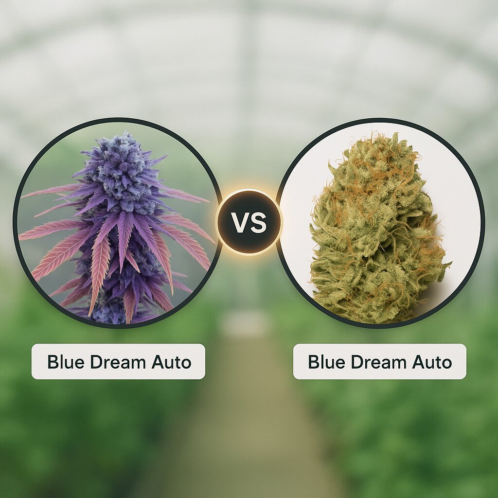 Blue Dream Auto (Cali Weed) vs Blue Dream Auto (Humboldt Seed Organization) Vergleich von Hanfsamen