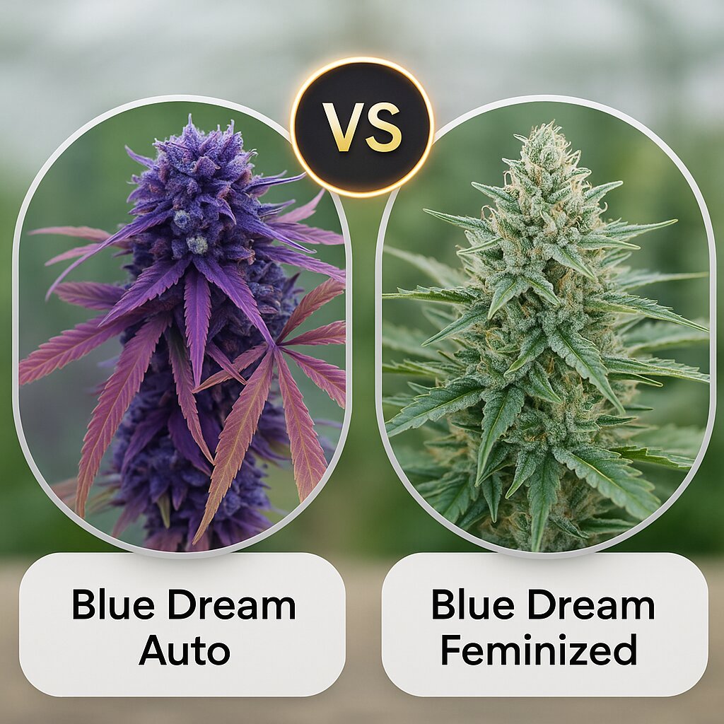 Blue Dream Auto (Cali Weed) vs Blue Dream (Humboldt Seed Organization) Vergleich von Cannabissamen
