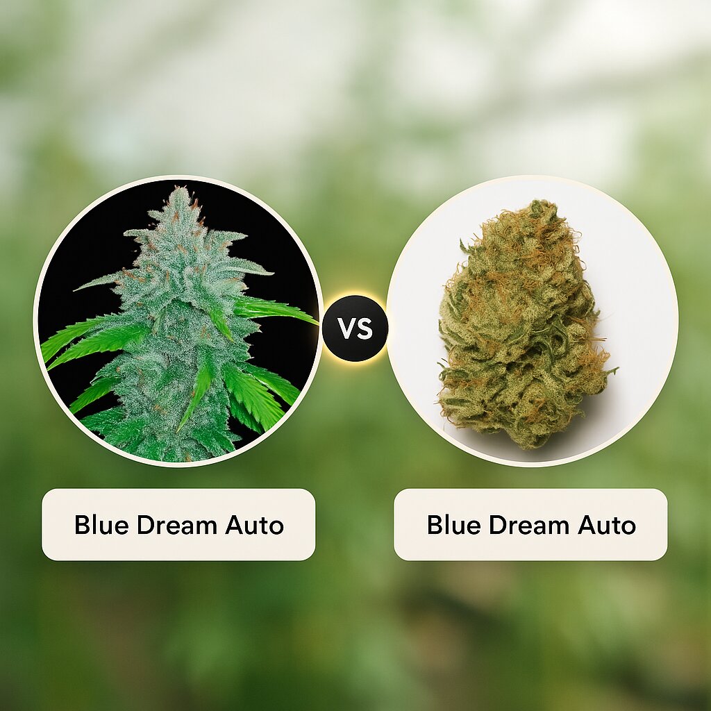 Blue Dream Auto (FastBuds) vs Blue Dream Auto (Humboldt Seed Organization) Cannabissamenvergleich