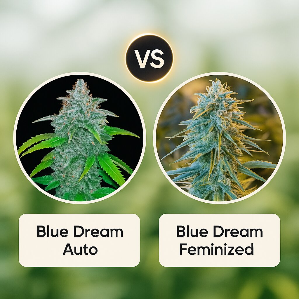 Blue Dream Auto (FastBuds) vs Blue Dream (Humboldt Seed Organization) Vergleich von Cannabissamen