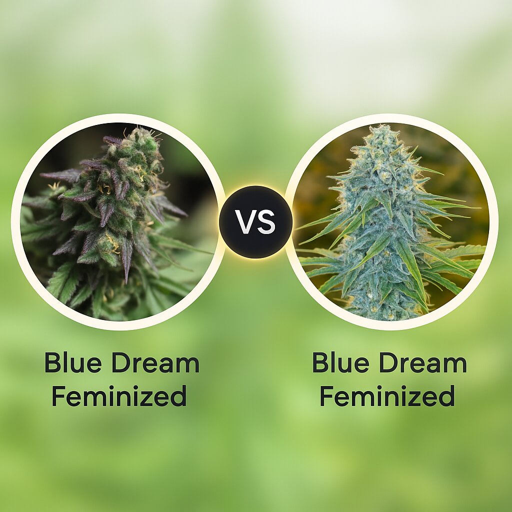 Blue Dream (Bulldog Seeds) vs Blue Dream (Humboldt Seed Organization) Cannabissamen Vergleich