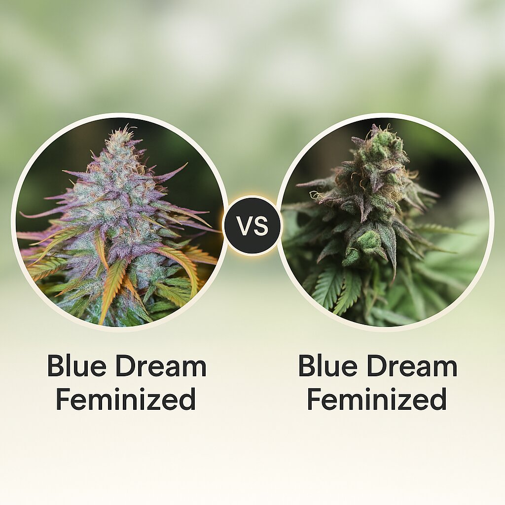 Blue Dream (Cali Weed) vs Blue Dream (Bulldog Seeds) Vergleich von Cannabissamen