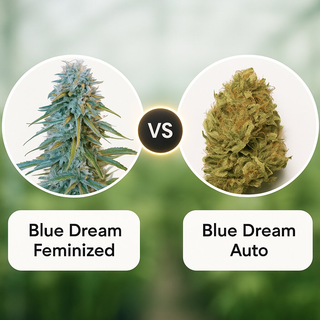 Blue Dream (Humboldt Seed Organization) vs Blue Dream Auto (Humboldt Seed Organization) Cannabissamen Vergleich