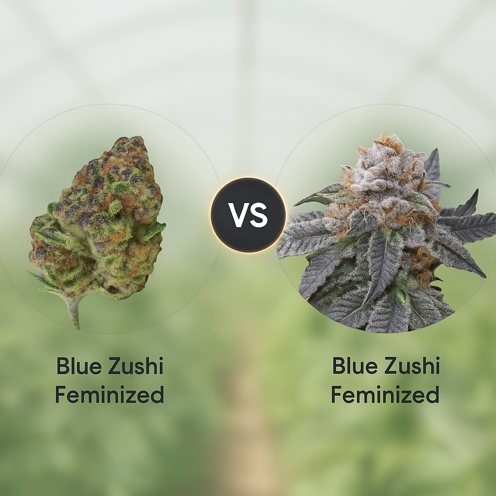 Blue Zushi (Growers Choice) vs Blue Zushi (Dutch Passion) Vergleich von Cannabissamen