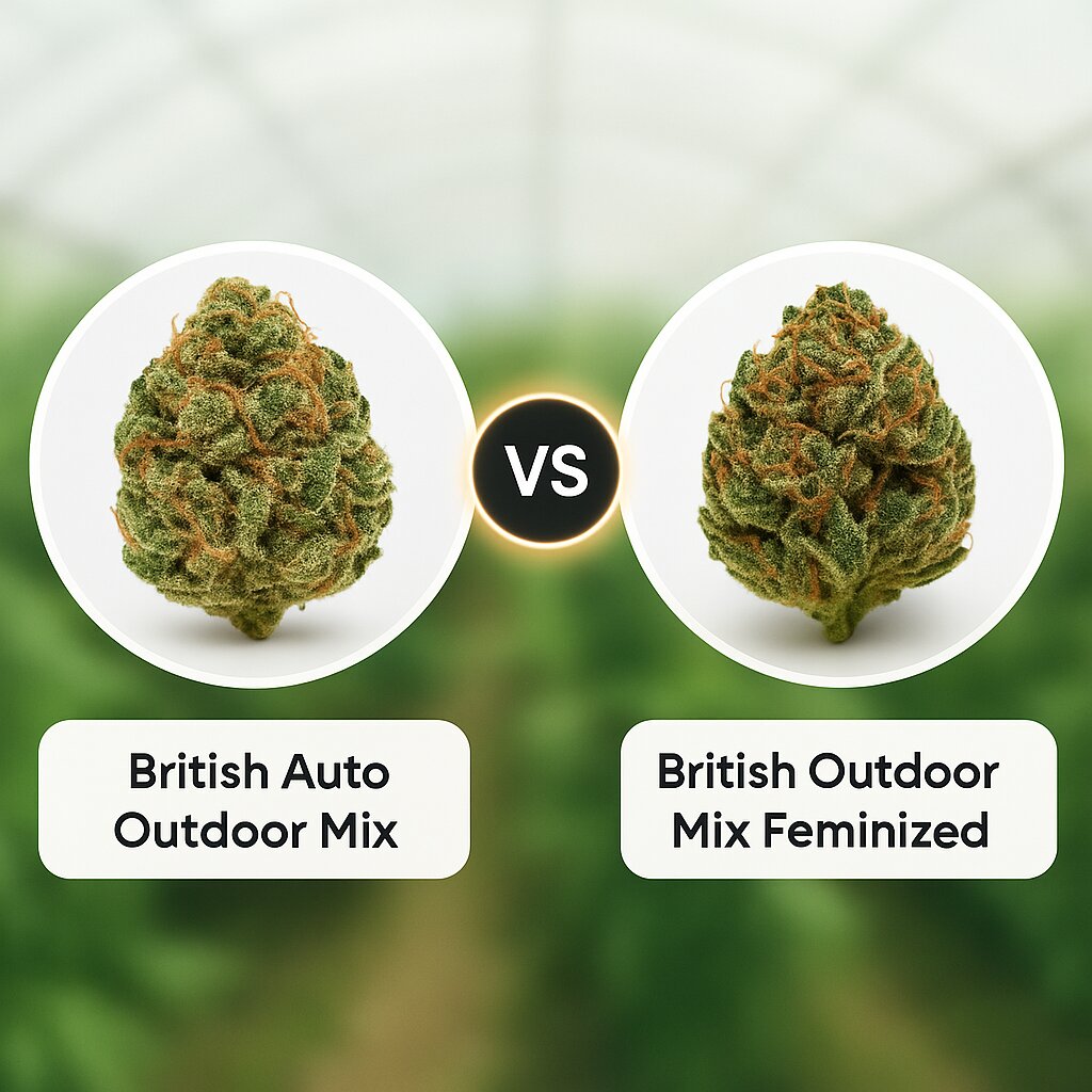 British Auto Outdoor Mix (Tyrol Seeds) vs British Outdoor Mix (Tyrol Seeds) Cannabissamenvergleich