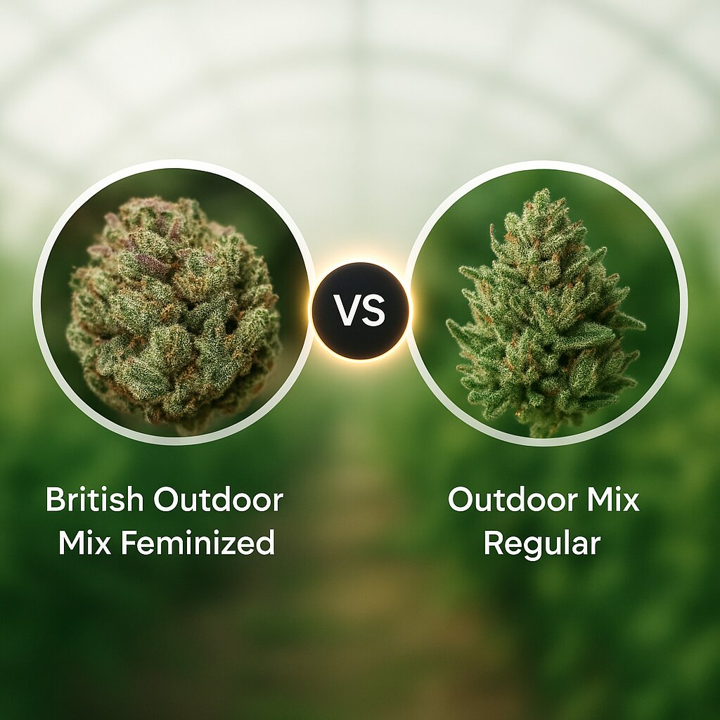 British Outdoor Mix (Tyrol Seeds) vs Outdoor Mix (Sensi Seeds) Hanfsamenvergleich