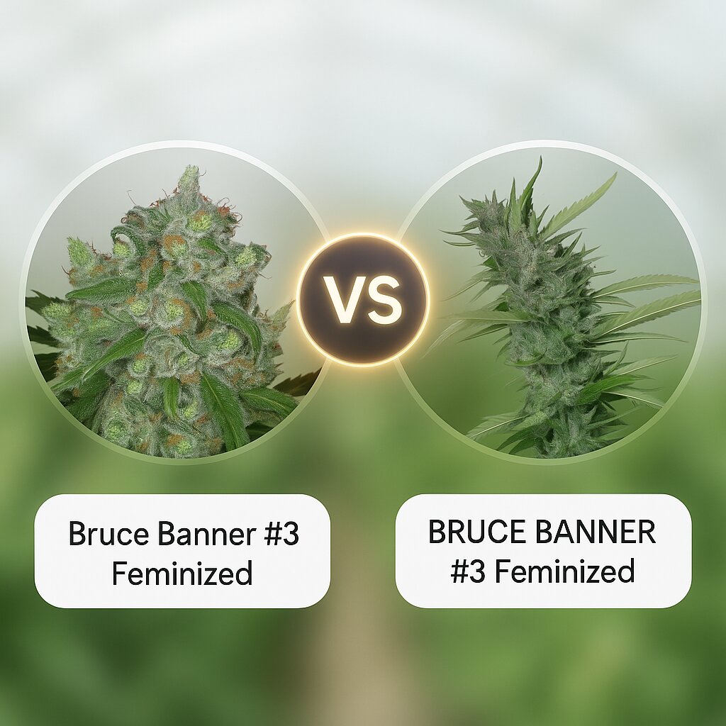 Bruce Banner #3 (Anesia Seeds) vs BRUCE BANNER #3 (Bighead Seeds) Cannabis Samenvergleich