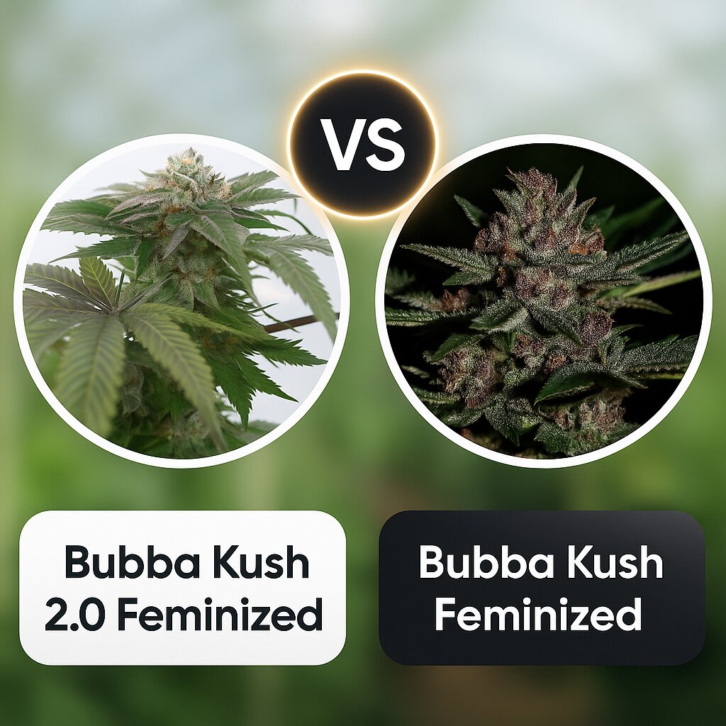 Bubba Kush 2.0 (Humboldt Seed Organization) vs Bubba Kush (Greenhouse Seed Co) Vergleich von Hanfsamen