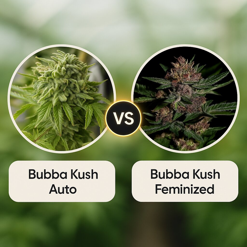 Bubba Kush Auto (Humboldt Seed Organization) vs Bubba Kush (Greenhouse Seed Co) Cannabis-Samen Vergleich
