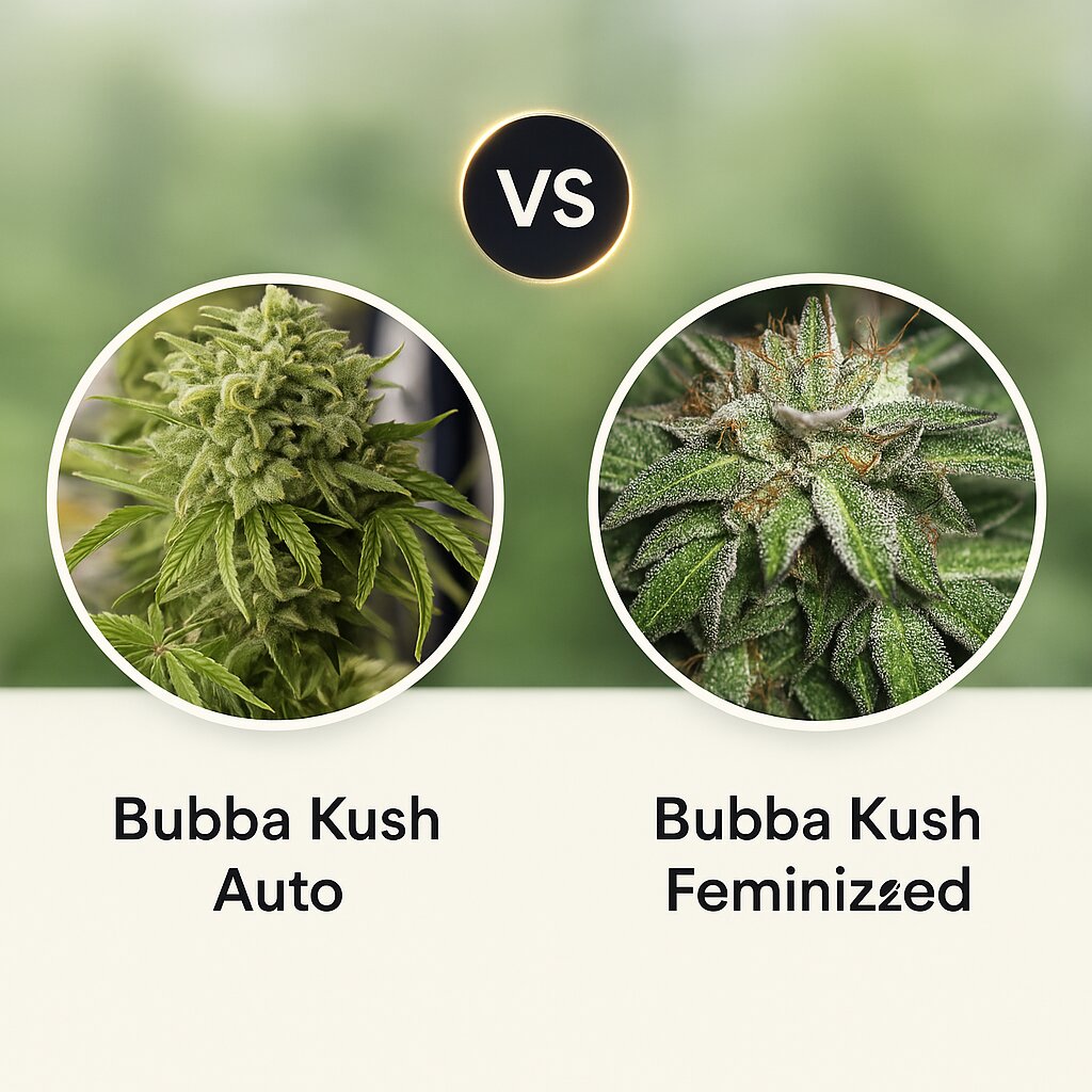 Bubba Kush Auto (Humboldt Seed Organization) vs Bubba Kush (Humboldt Seed Organization) Vergleich von Cannabissamen