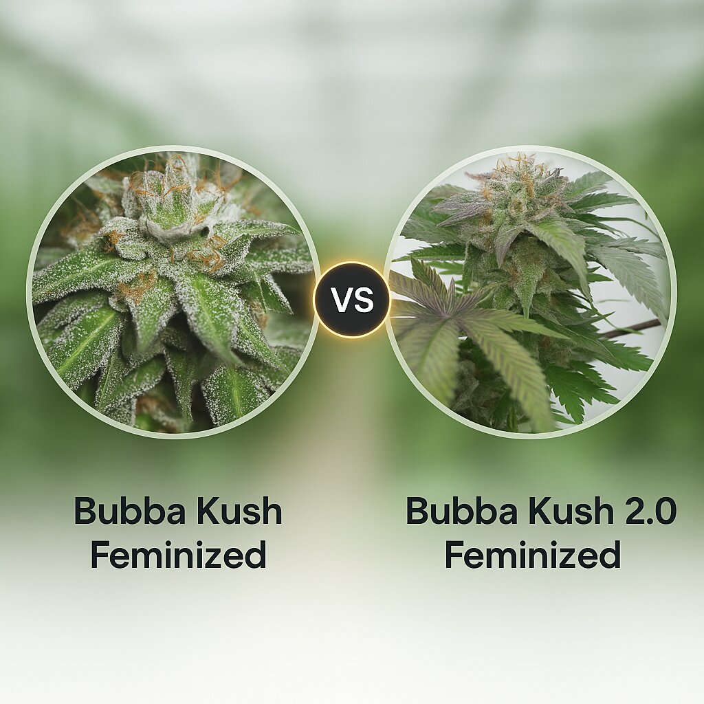 Bubba Kush (Humboldt Seed Organization) vs Bubba Kush 2.0 (Humboldt Seed Organization) Vergleich von Cannabissamen