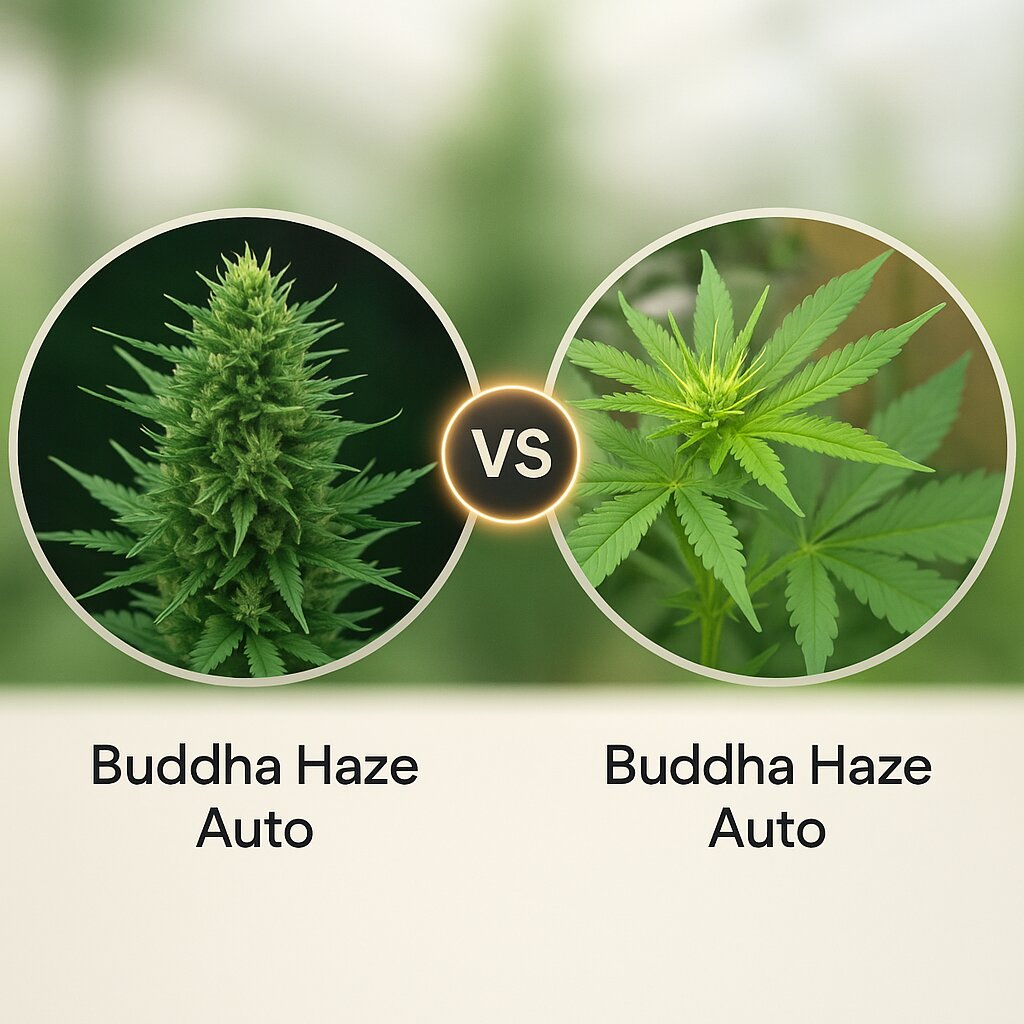 Buddha Haze (Big Buddha Seeds) vs Buddha Haze Auto (Big Buddha Seeds) Cannabis Samen Vergleich